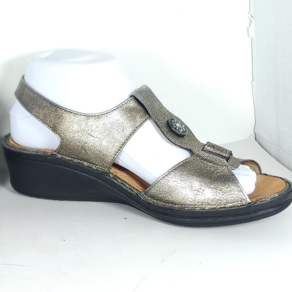 Finn Comfort Women's Adana US7,5D UK4,5 Metallic Leather Slingback Sandals - Picture 8 of 15